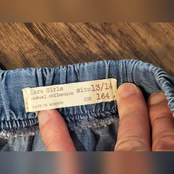 Zara Girl's 13/14 Denim Faux Wrap Skirt - Picture 3 of 5